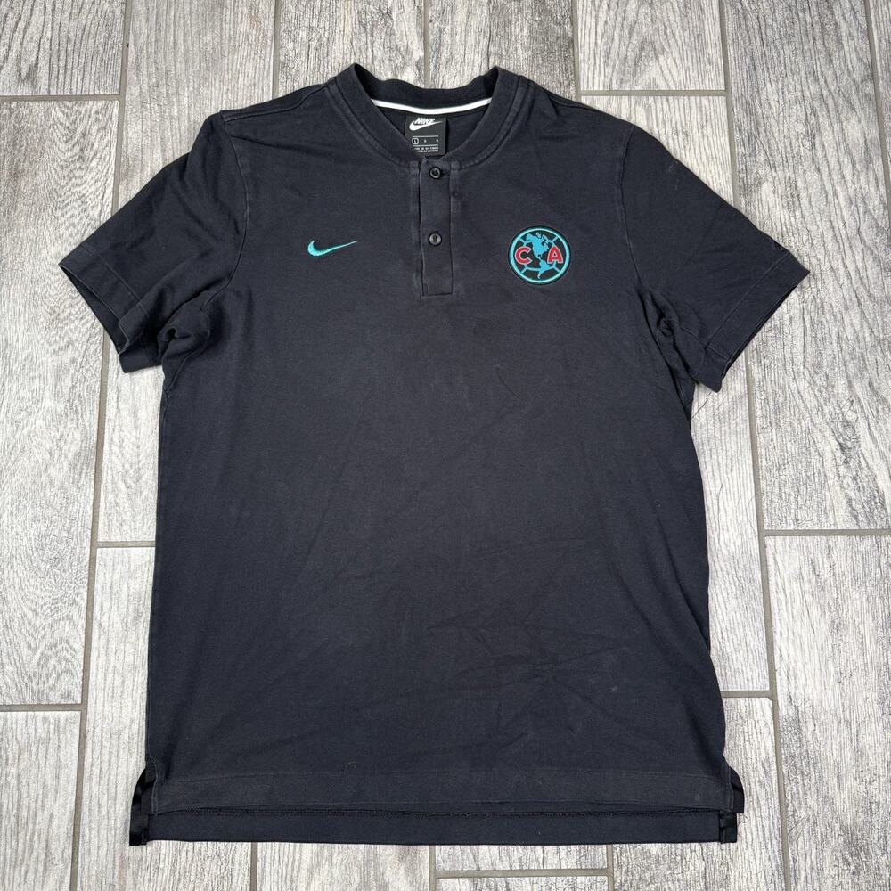 Nike Club America Slim Fit Polo Shirt Mens Size L Black Soccer Futbol AT4326-010